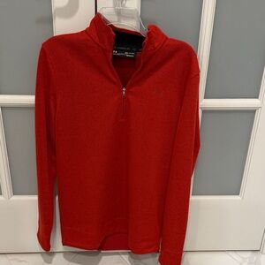 Under Armour Men's Loose Coldgear Half-Zip-Red-Small